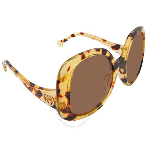 gucci brown leather sunglasses|Gucci brown square ladies sunglasses.